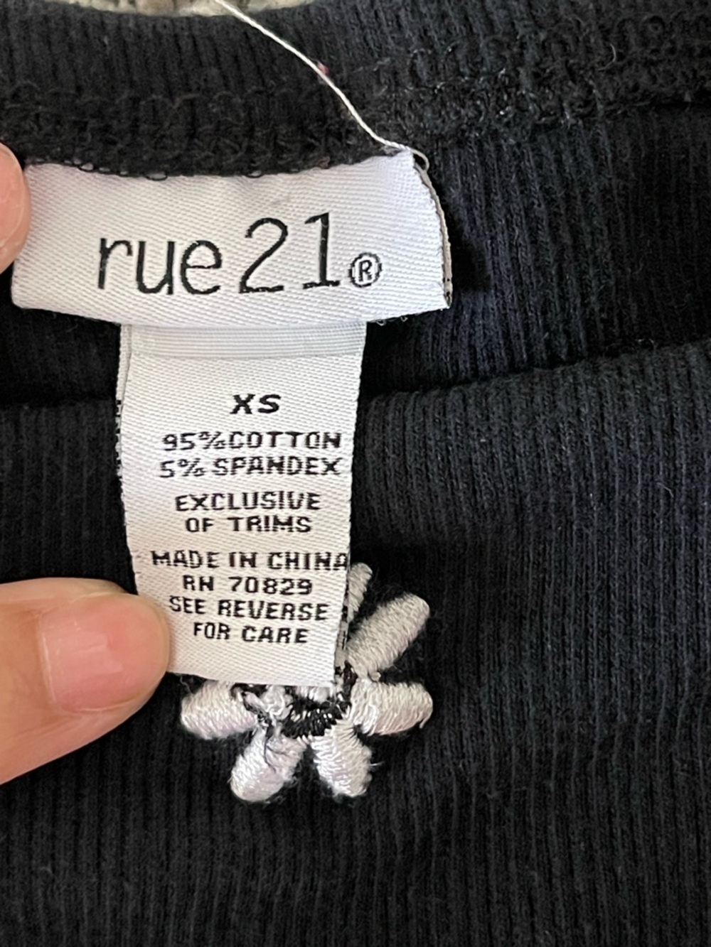Rue21 Black Daisy Embroidered Cami - Picture 3 of 4